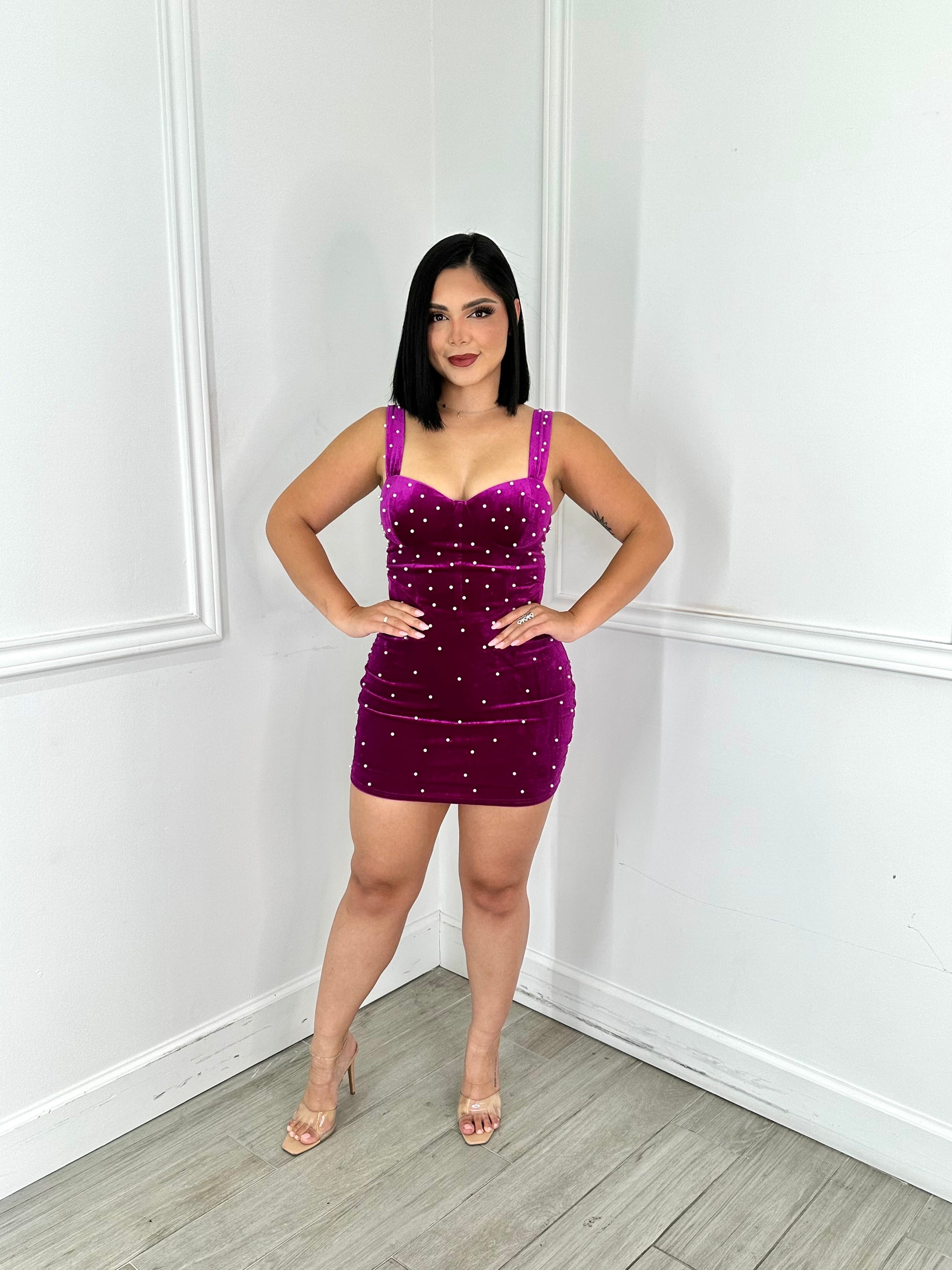 Purple Velvet Dress/ Pearls Cutie Collection1 Purple Velvet Dress/ Pearls Cutie Collection1